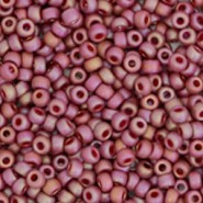 Miyuki seed beads 11/0 - Opaque glazed frosted rainbow dark red 11-4696